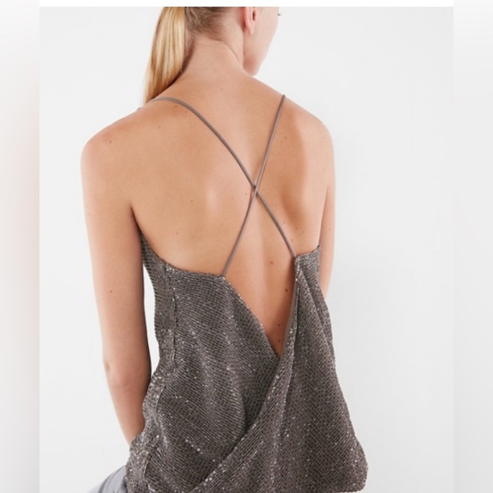 Express Black Sequin Sleeveless Camisole